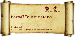 Mozsár Krisztina névjegykártya
