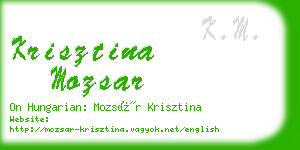 krisztina mozsar business card